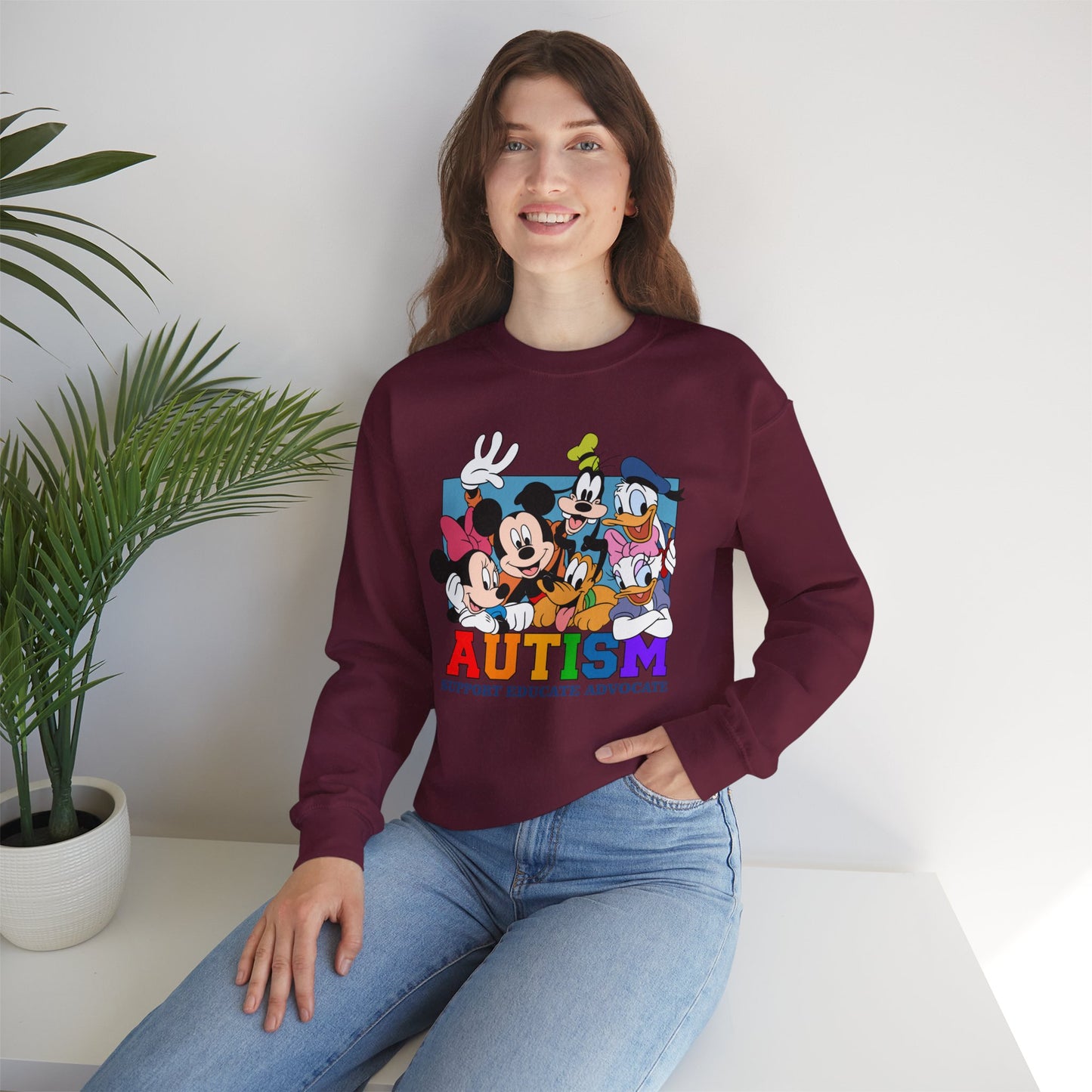 Autism Support Crewneck Sweatshirt — Support Educate Advocate