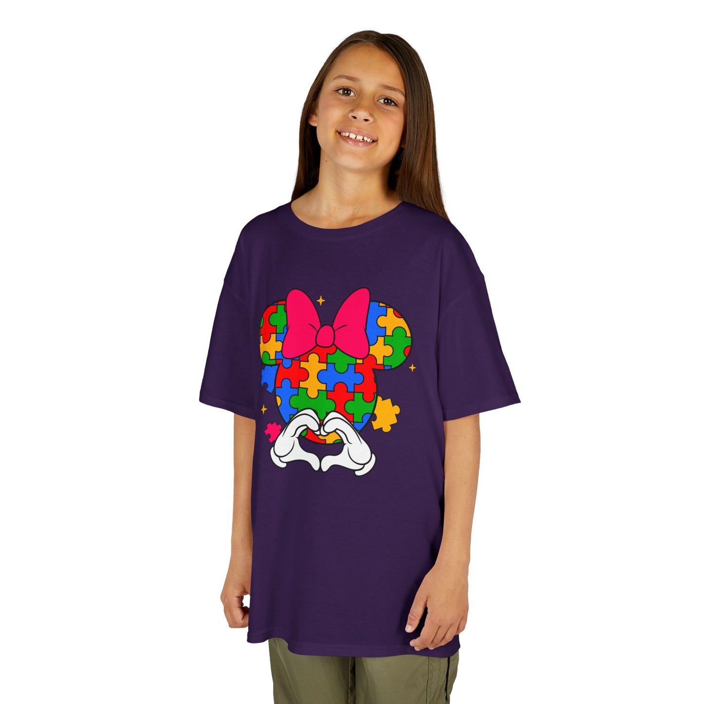 Autism Awareness Puzzle Minnie Kids T-Shirt