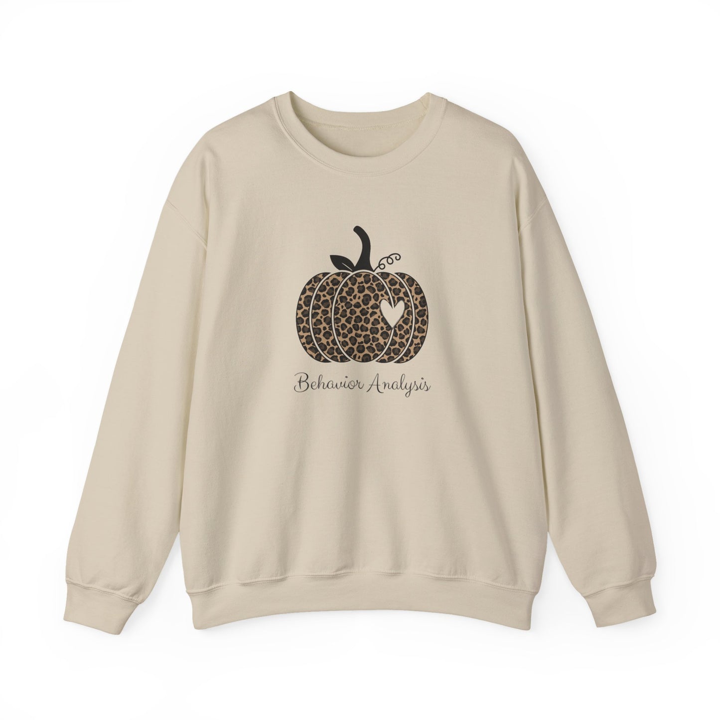 Leopard Pumpkin Crewneck Sweatshirt — ‘Behavior Analyst’ Rustic Graphic Pullover