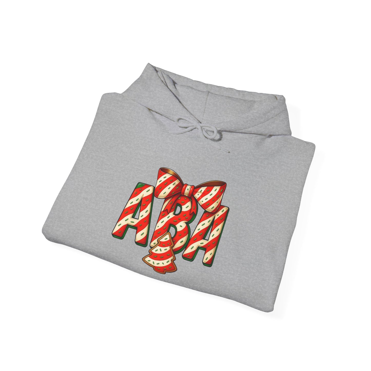 ABA Little Debbie Cake Candy Cane Gift Bow Graphic Holiday Sweatshirt Hoodie