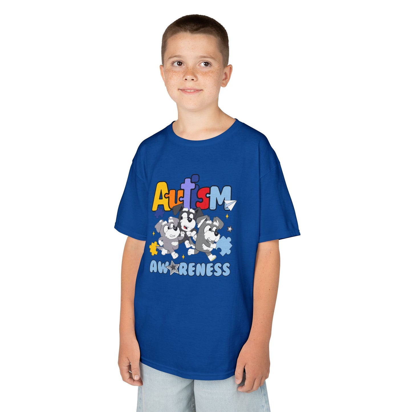 Kids Tee — 'Autism Awareness' Colorful Puzzle Heart Design