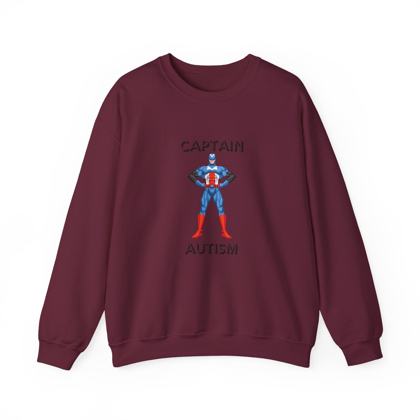 Captain Autism Crewneck Sweatshirt – Autism Awareness Superhero Pullover