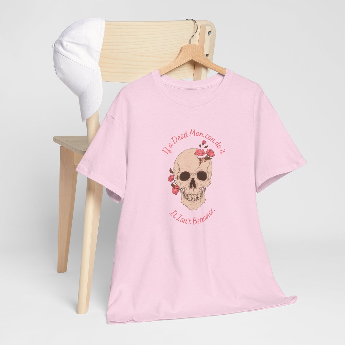 Skull & Roses Unisex Heavy Cotton Tee - Perfect for Halloween, Casual Wear, Gift for Friends, Skull Lovers, or Grunge Fashion