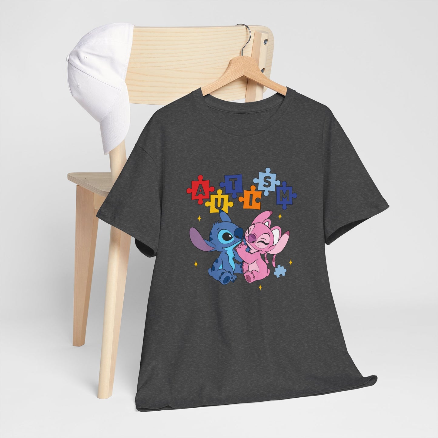 Autism Puzzle Love T-Shirt — Cute Stitch & Angel Friendship Tee