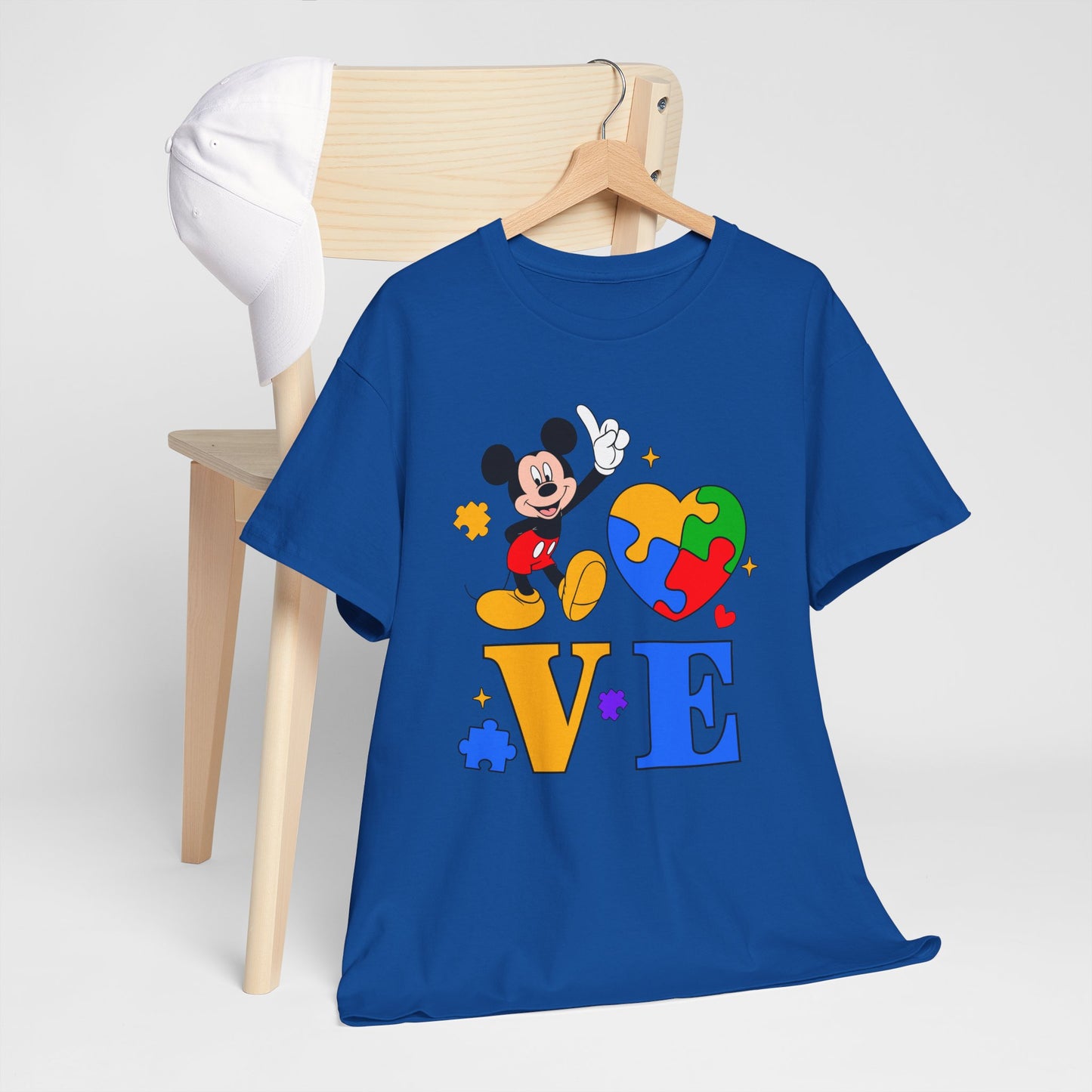 Kid-Friendly Love Puzzle Tee with Cartoon Mouse