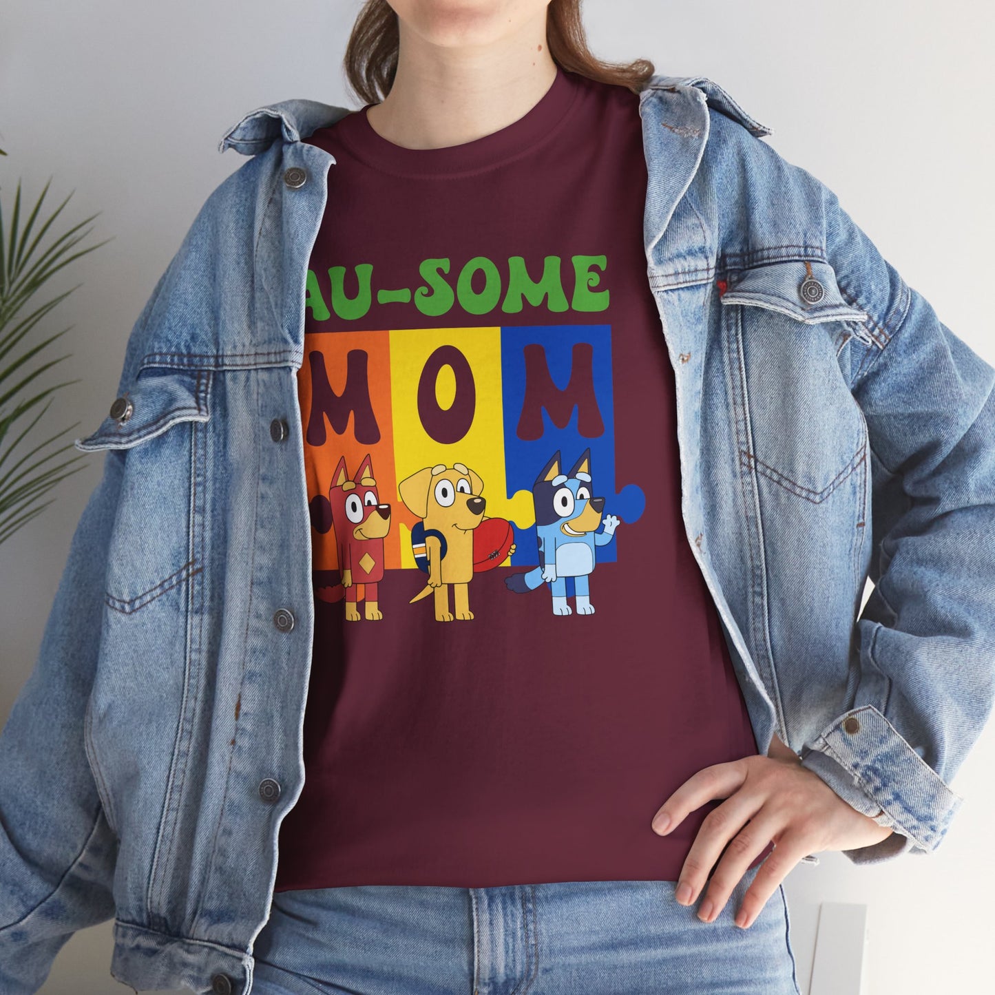 Au-some Mom T-Shirt – Colorful Cartoon Characters Mother’s Day Tee