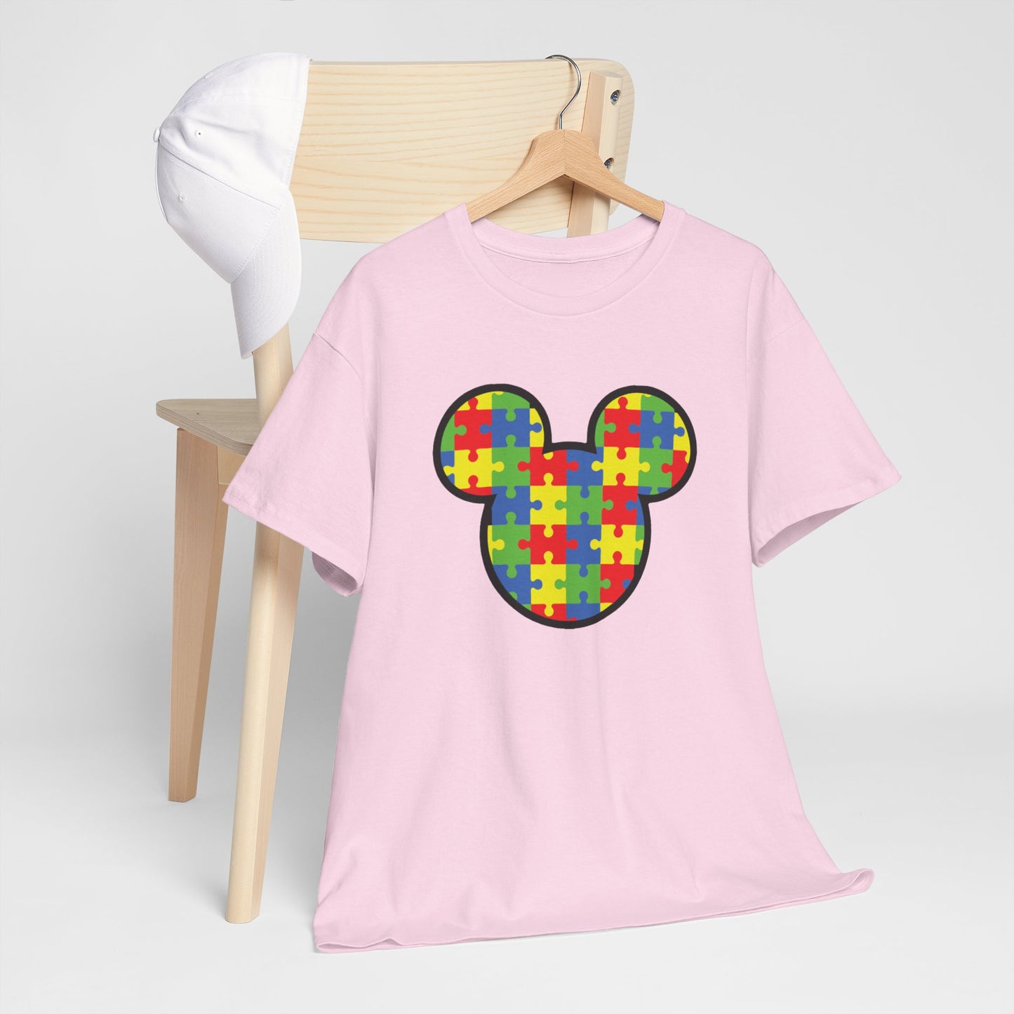 Colorful Puzzle Mickey Mouse Tee for Autism Awareness