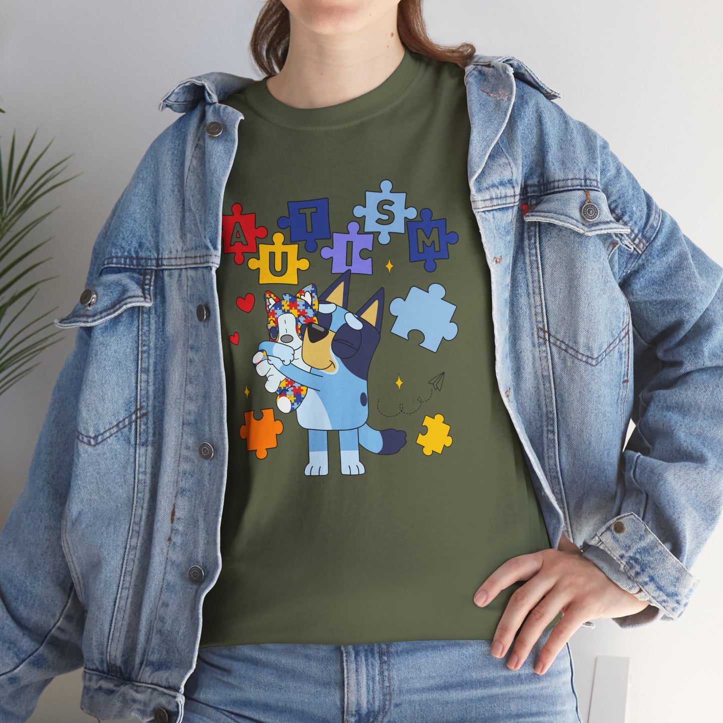 Autism Awareness Puzzle Puppy T-Shirt — Cute Supportive Autism Design