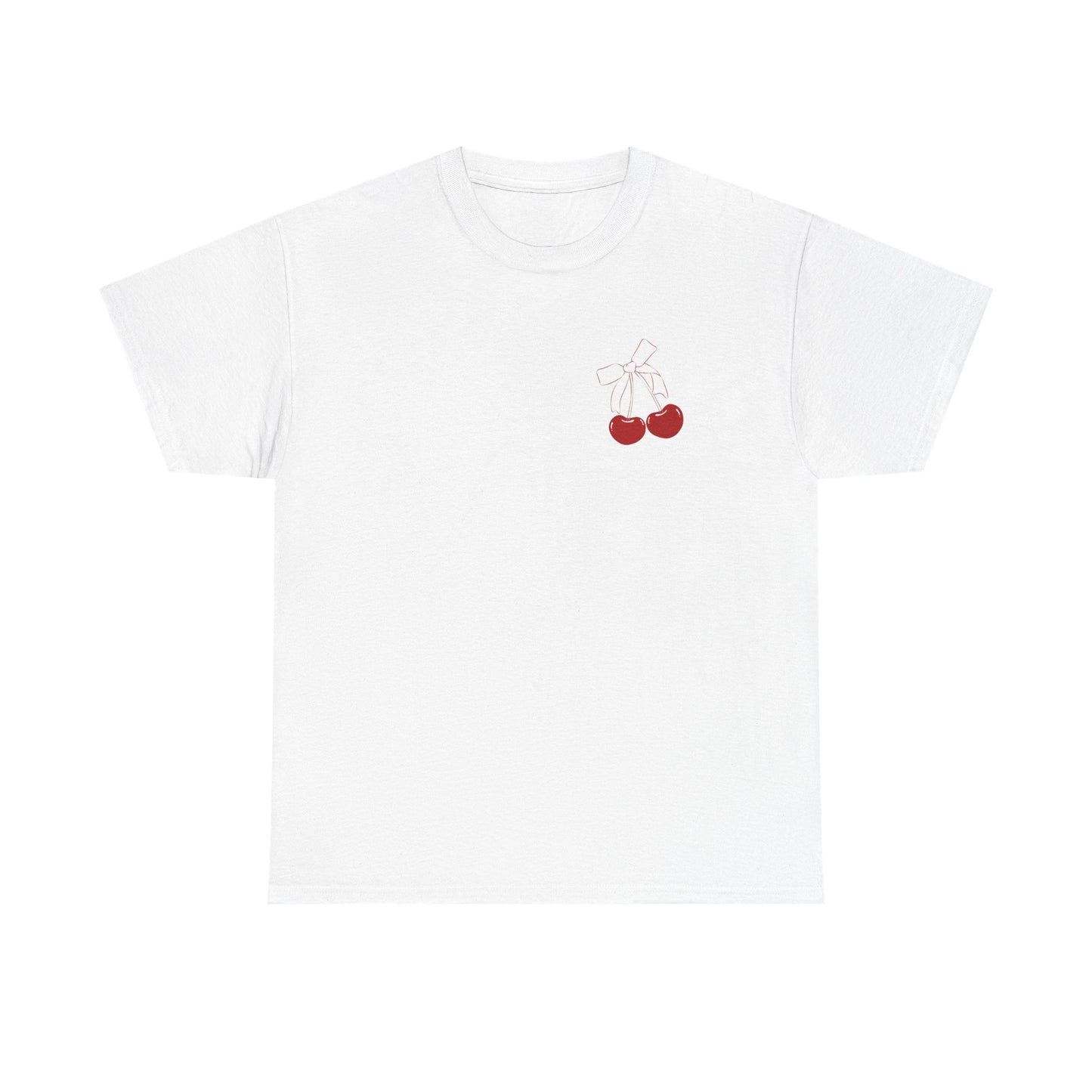 Cherry Kiss Unisex Heavy Cotton Tee - Fun and Flirty Graphic T-Shirt