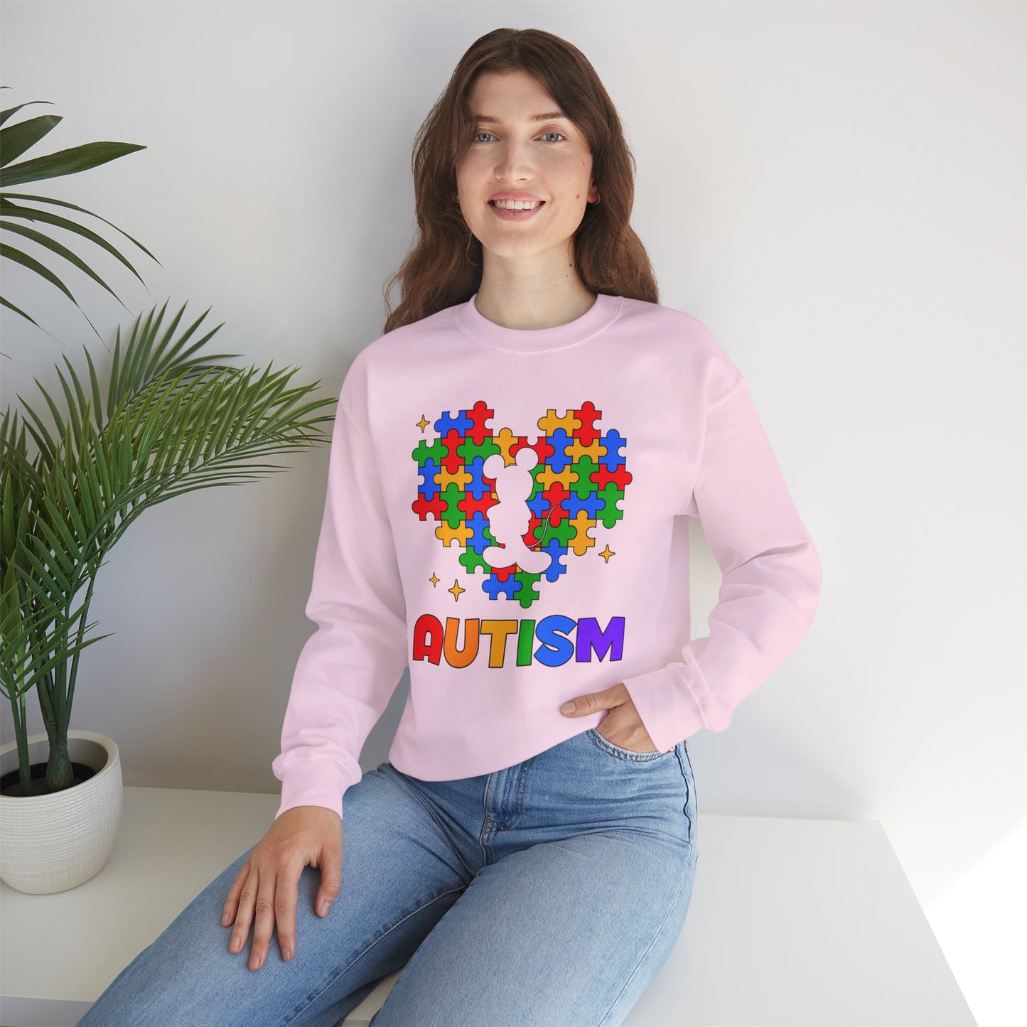 Autism Puzzle Heart Crewneck Sweatshirt