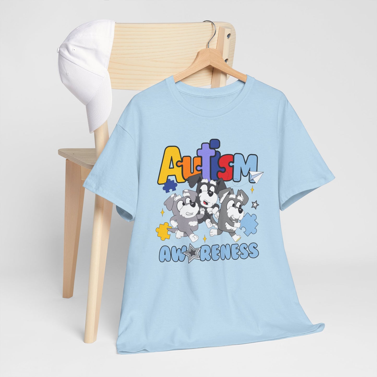 Autism Awareness Puzzle Paw Tee — Cute Dogs Support Autism Awareness