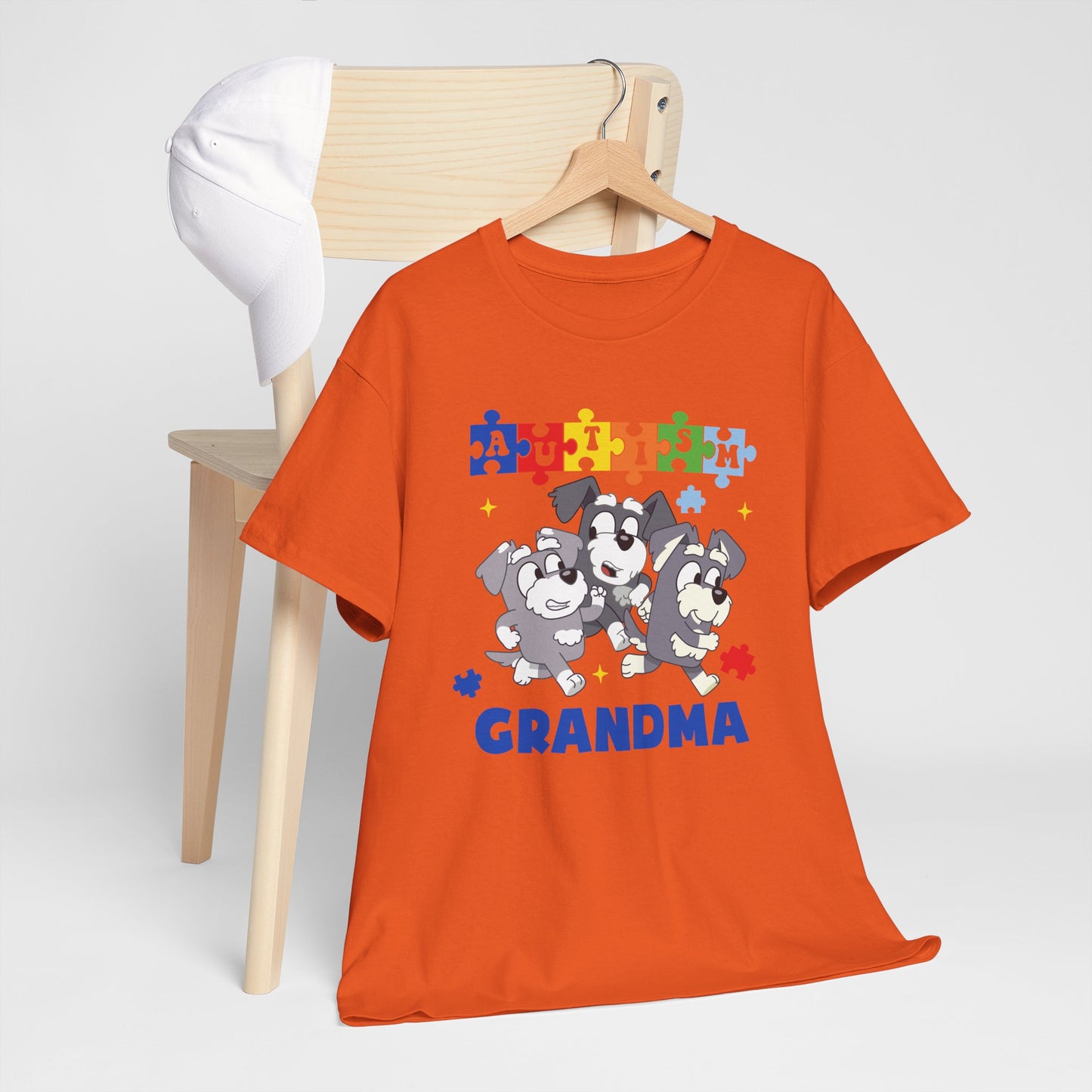 Grandma Paw-some Autism Awareness Tee — Puzzle Dogs Autism Grandma Shirt