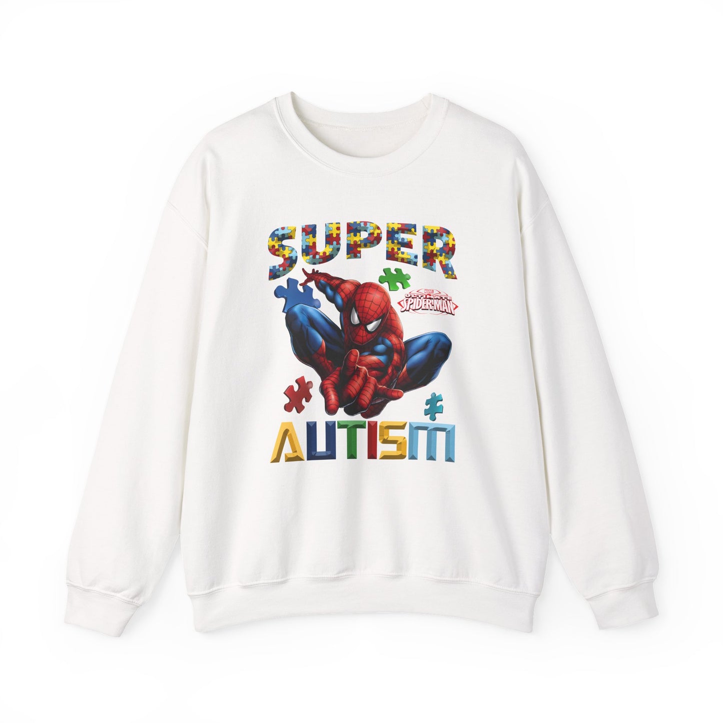 Autism Awareness Sweatshirt — "Super Autism" Puzzle-Logo Crewneck