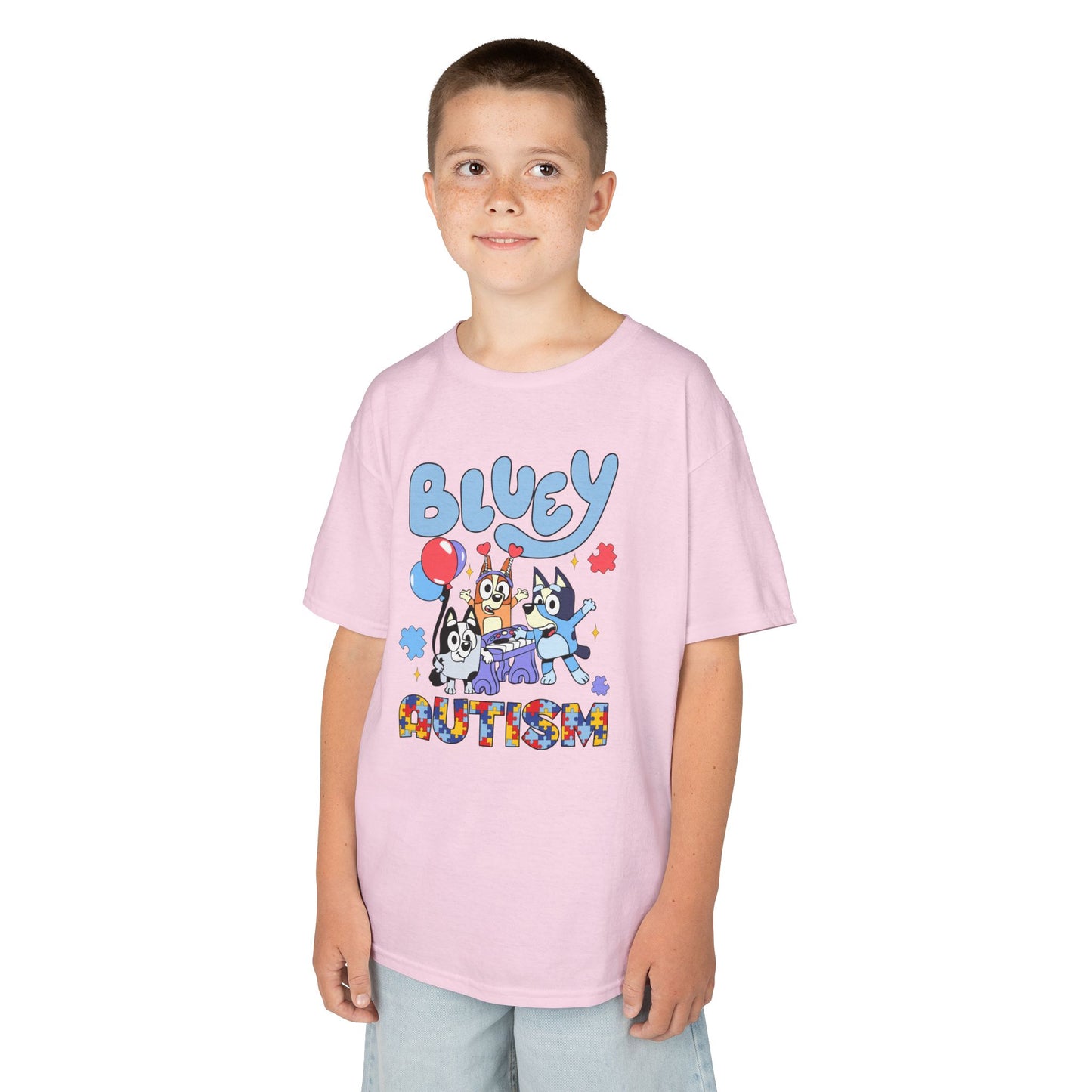 Kids Tee — Bluey & Friends Autism Awareness Graphic