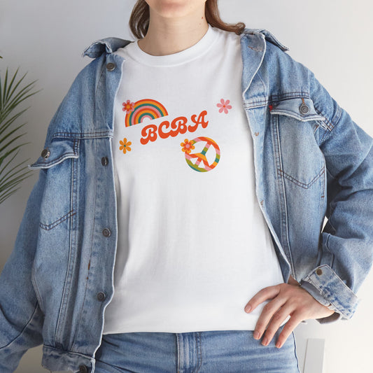 Retro Rainbow Peace Tee, Unisex Cotton T-Shirt, Vintage Graphic Shirt, Festival Wear, Summer Fashion, Gift for Friends
