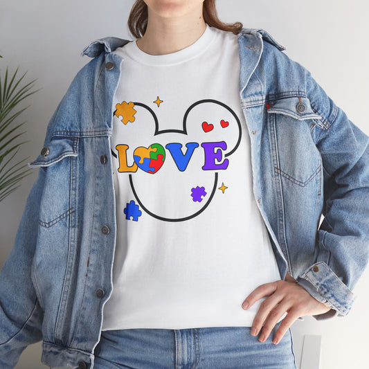 Love Puzzle T‑Shirt — Autism Awareness Heart Tee