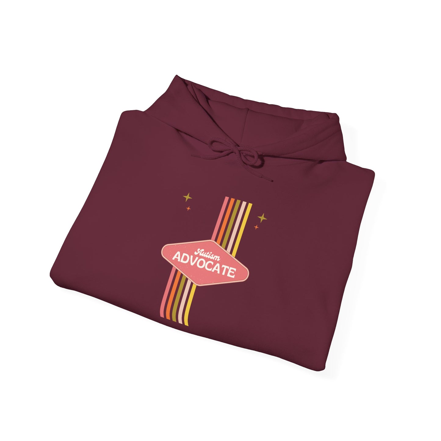 Autism Advocate Retro Stripe Hoodie — 'Advocate' Graphic Pullover