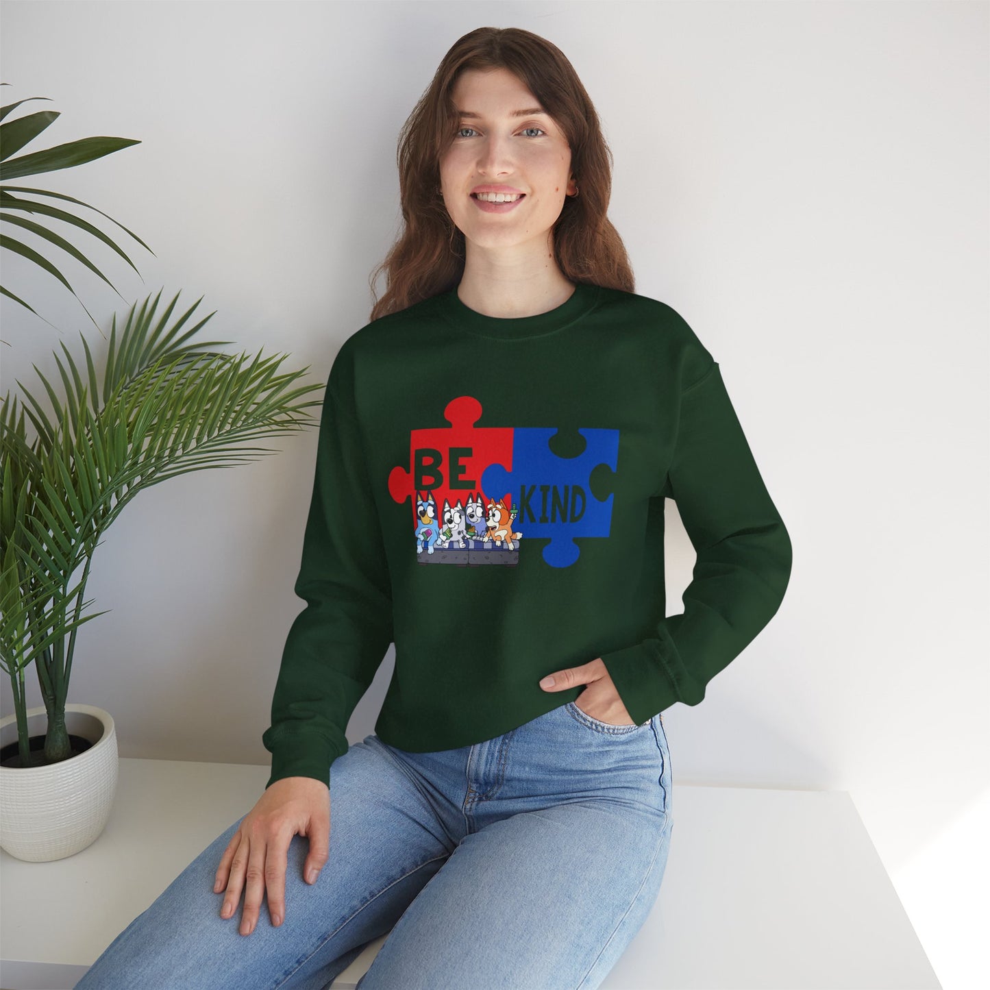 Be Kind Puzzle Sweatshirt — Inspirational Autism Awareness Crewneck