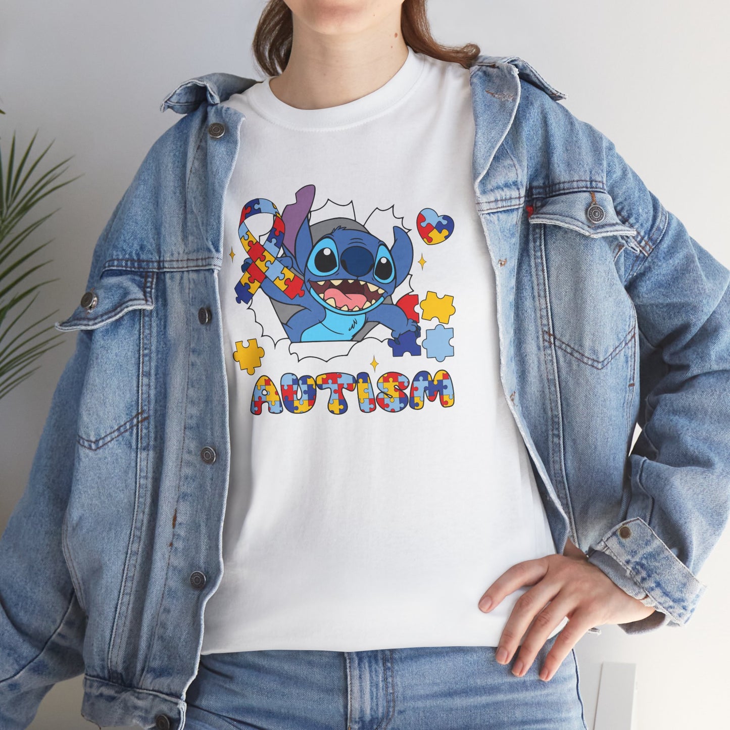 Stitch Autism Awareness T-Shirt — Puzzle Heart Design