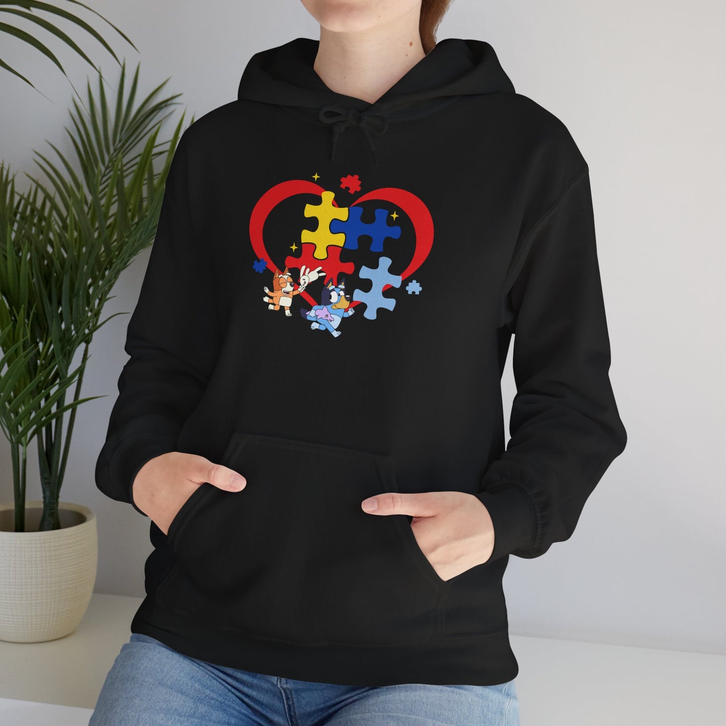 Autism Awareness Puzzle Heart Hoodie — Support & Love Sweatshirt