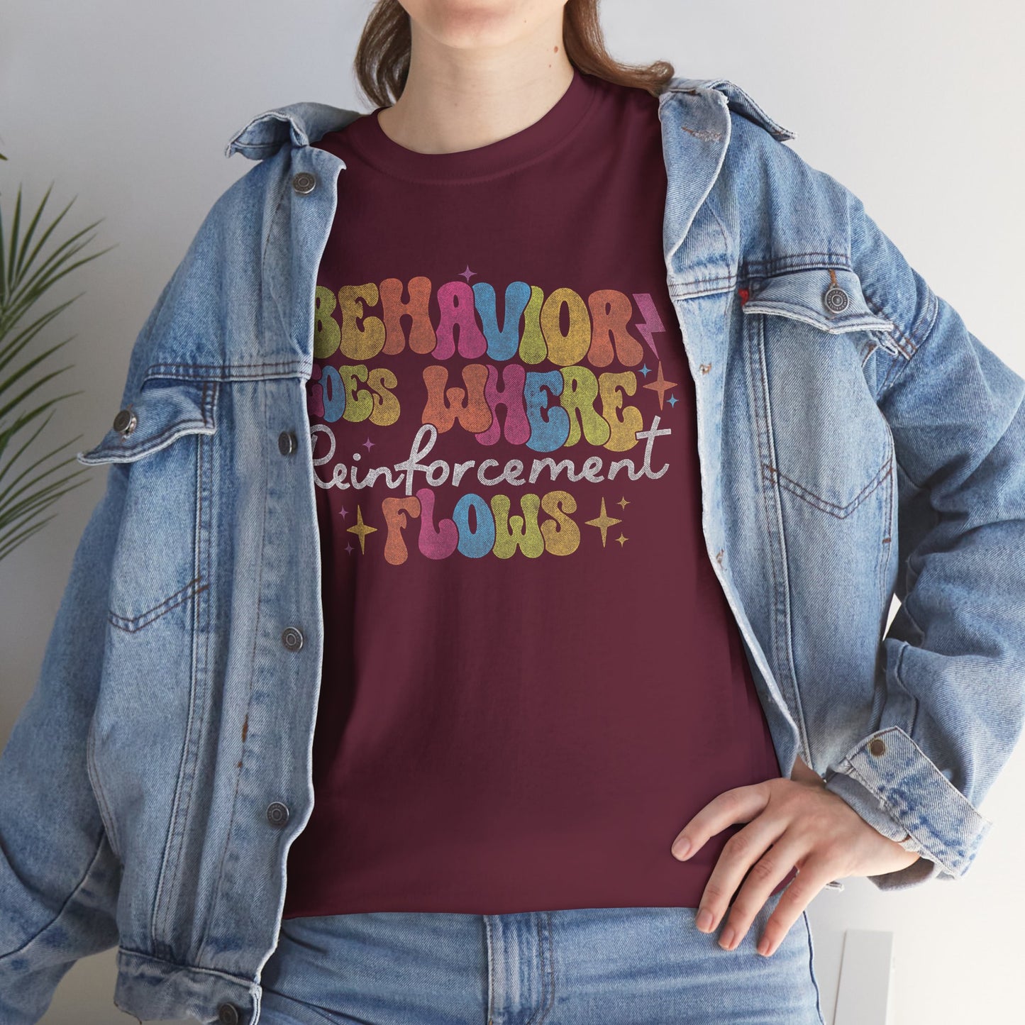 Behavior Codes Where? Reinforcement Flows T-Shirt — Retro Psychedelic Behavioral Therapist Tee