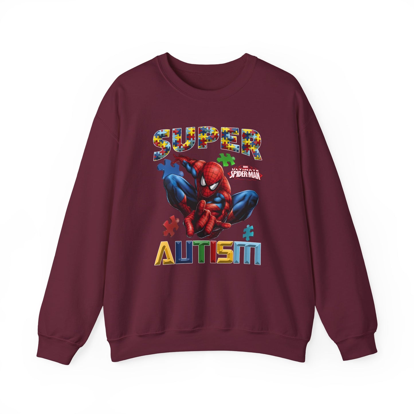Autism Awareness Sweatshirt — "Super Autism" Puzzle-Logo Crewneck