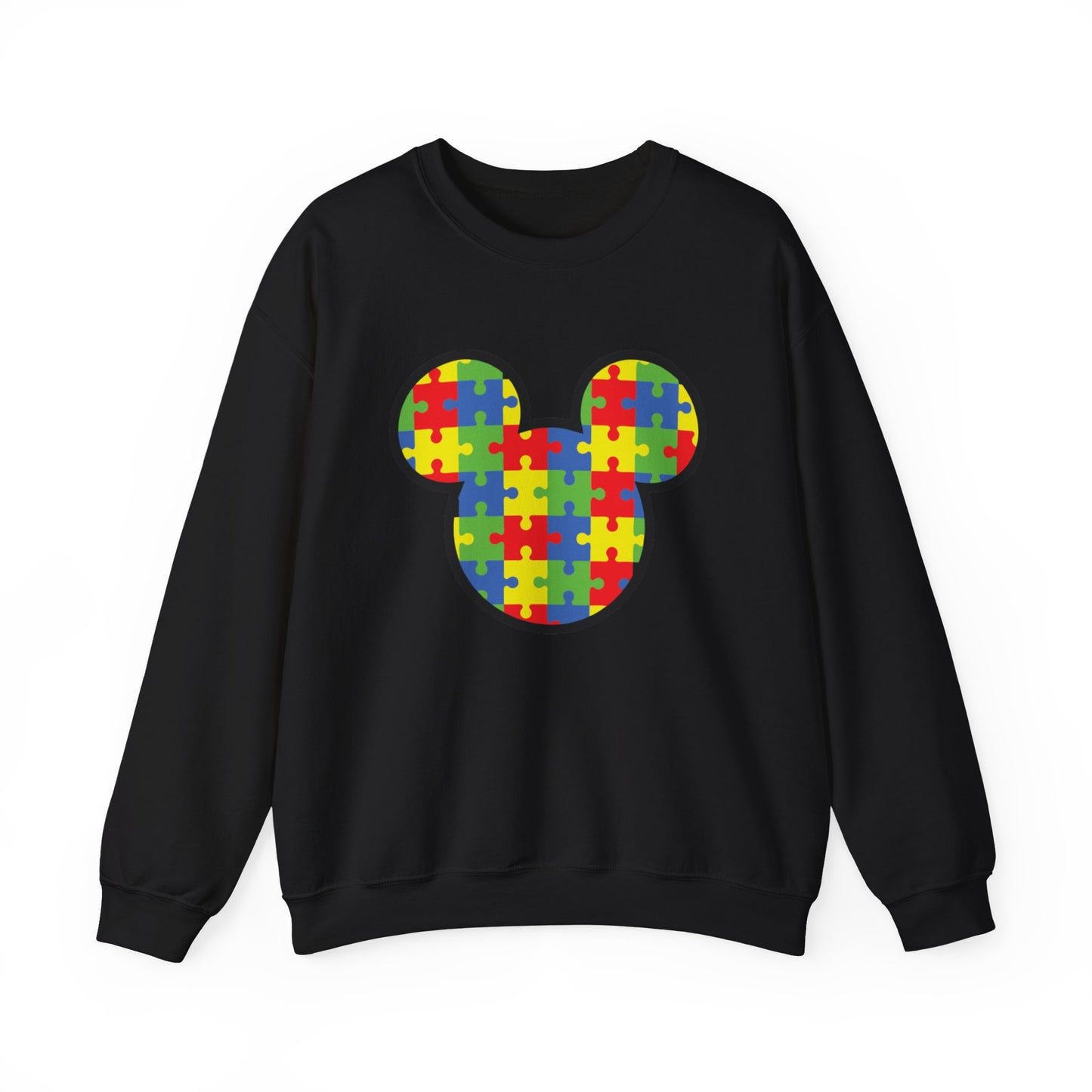 Colorful Puzzle Mickey Mouse Crewneck Sweatshirt