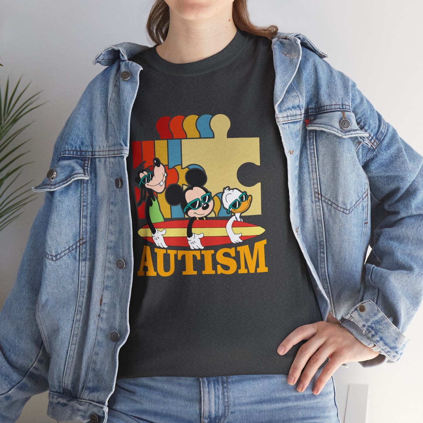 Autism Awareness Tee — Colorful Puzzle & Playful Characters Design