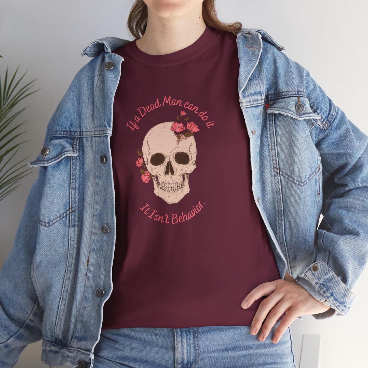 Skull & Roses Unisex Heavy Cotton Tee - Perfect for Halloween, Casual Wear, Gift for Friends, Skull Lovers, or Grunge Fashion