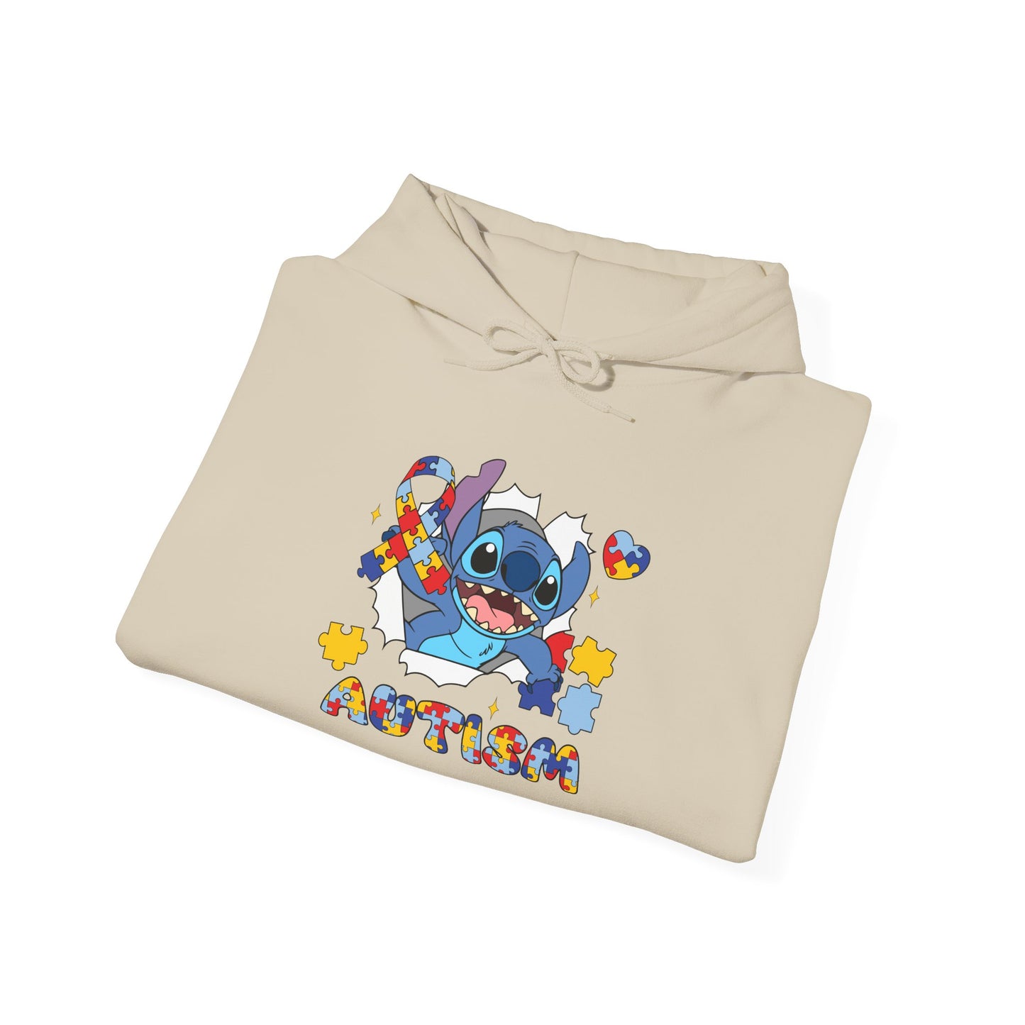 Autism Awareness Hoodie — Colorful Puzzle Stitch Design