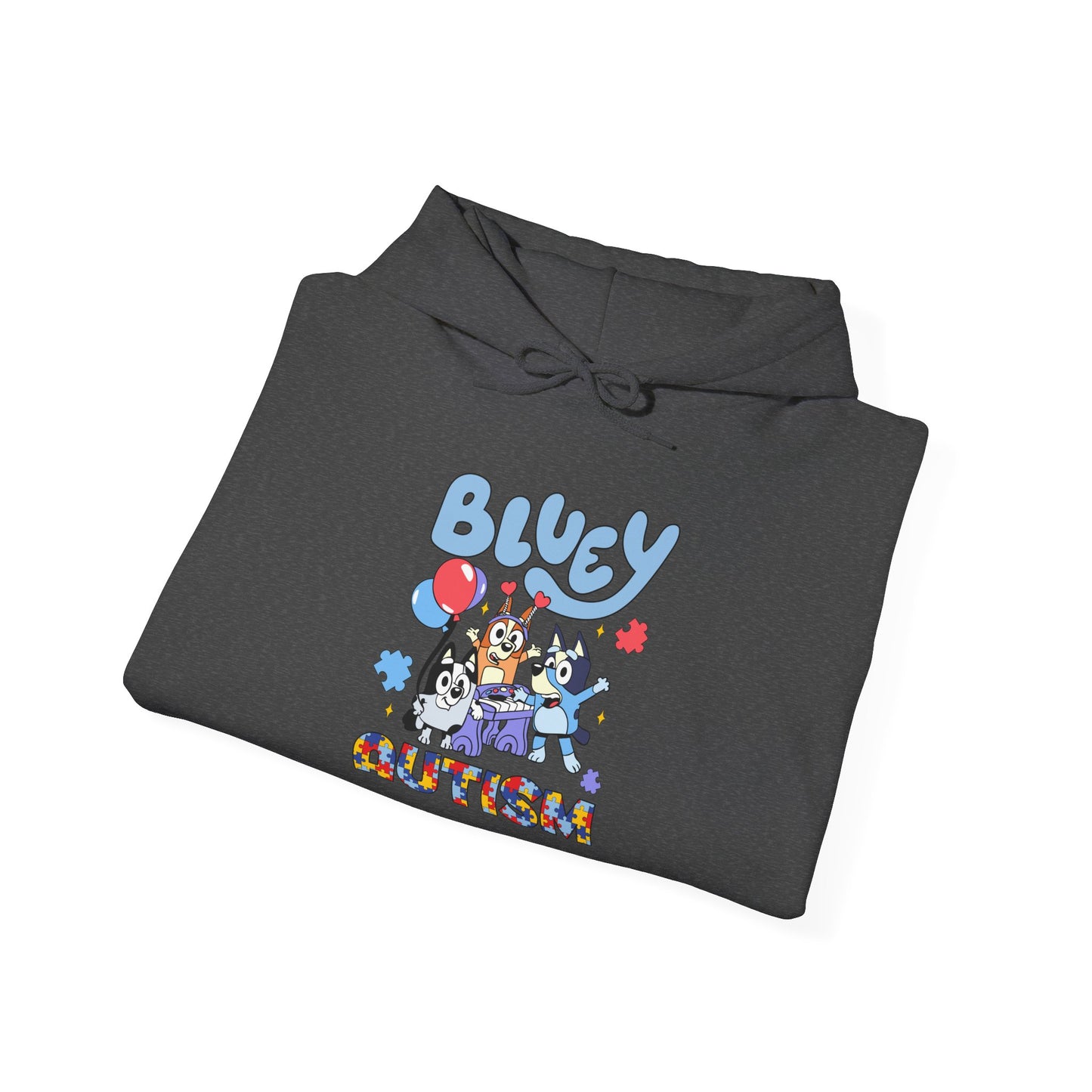 Autism Awareness Hoodie — 'Bluey for Autism' Cartoon Support Pullover