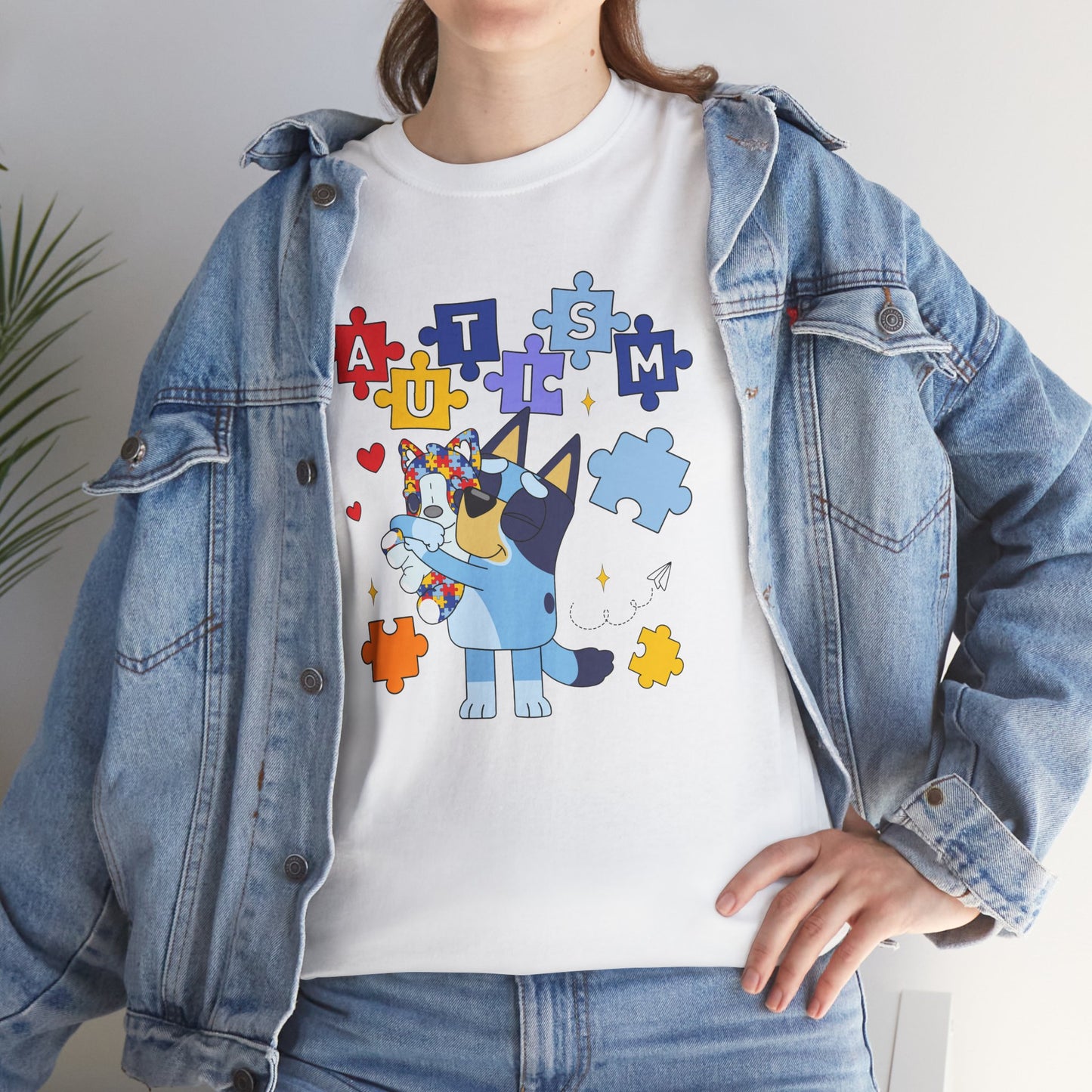 Autism Awareness Puzzle Puppy T-Shirt — Cute Supportive Autism Design