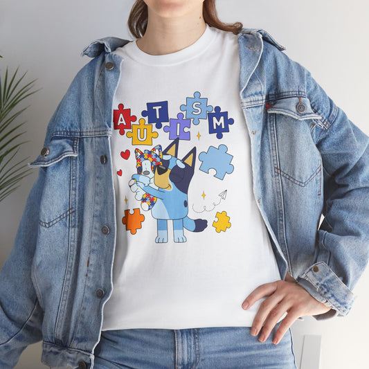 Autism Awareness Puzzle Puppy T-Shirt — Cute Supportive Autism Design