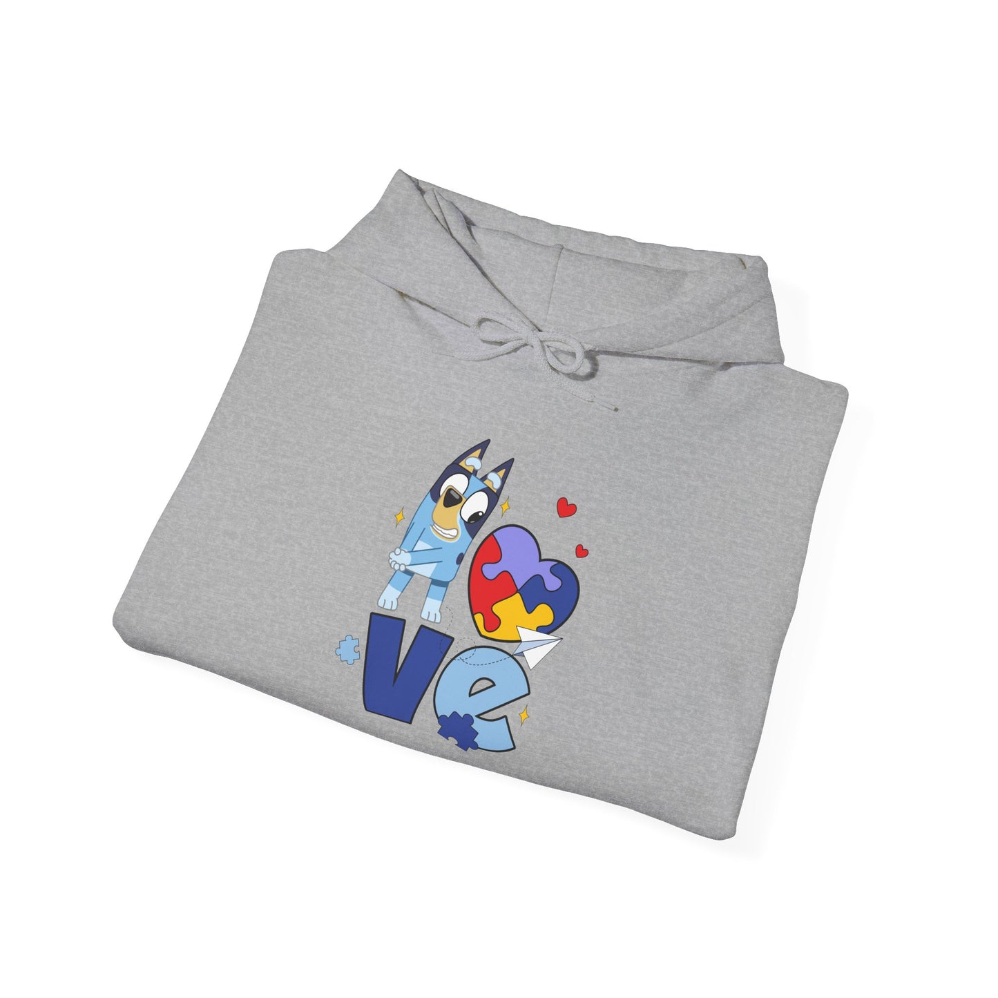 Autism Puzzle Heart Love Hoodie — Cute Inclusive Love Graphic Sweatshirt