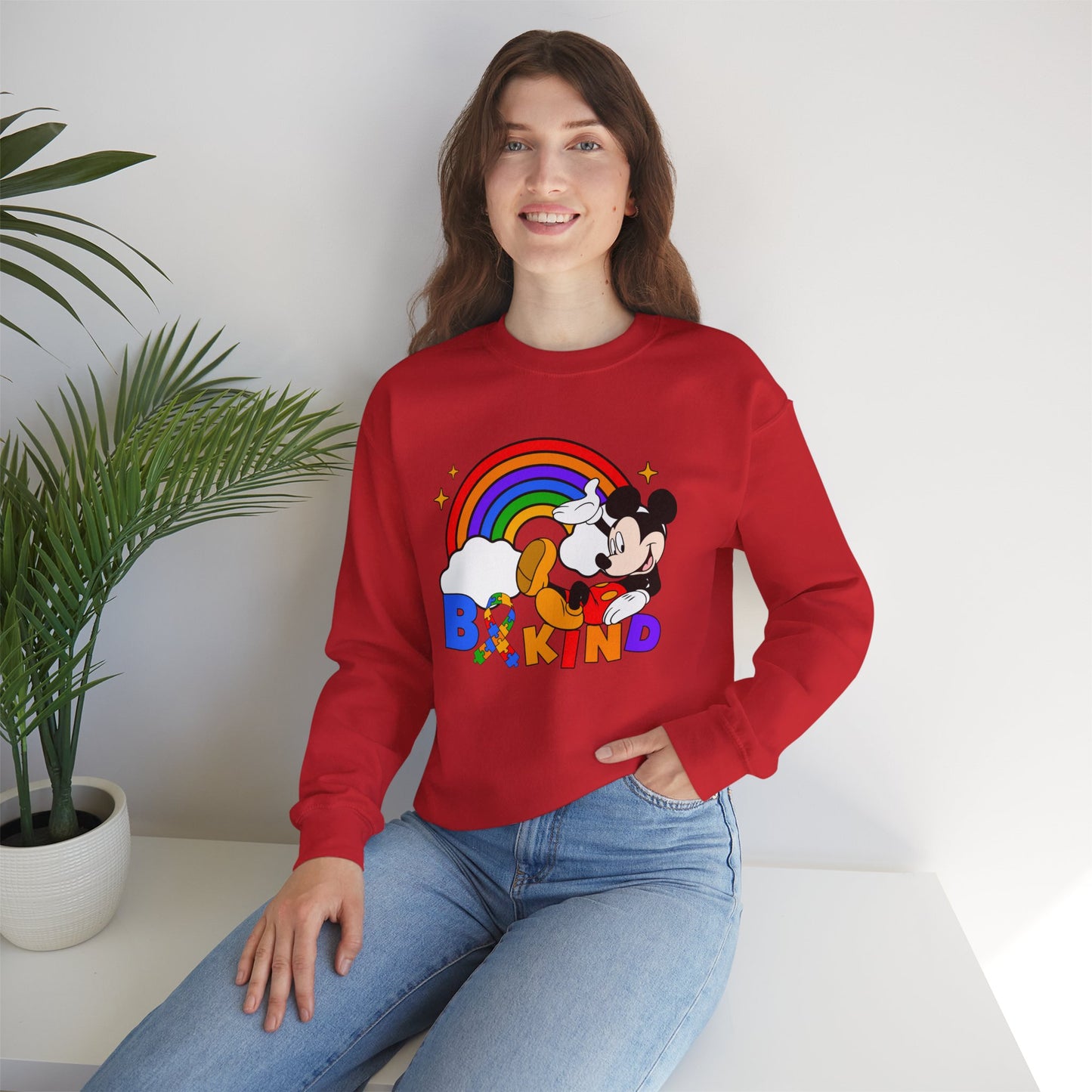 Be Kind Crewneck Sweatshirt — Rainbow Mickey-Inspired Pride Sweatshirt