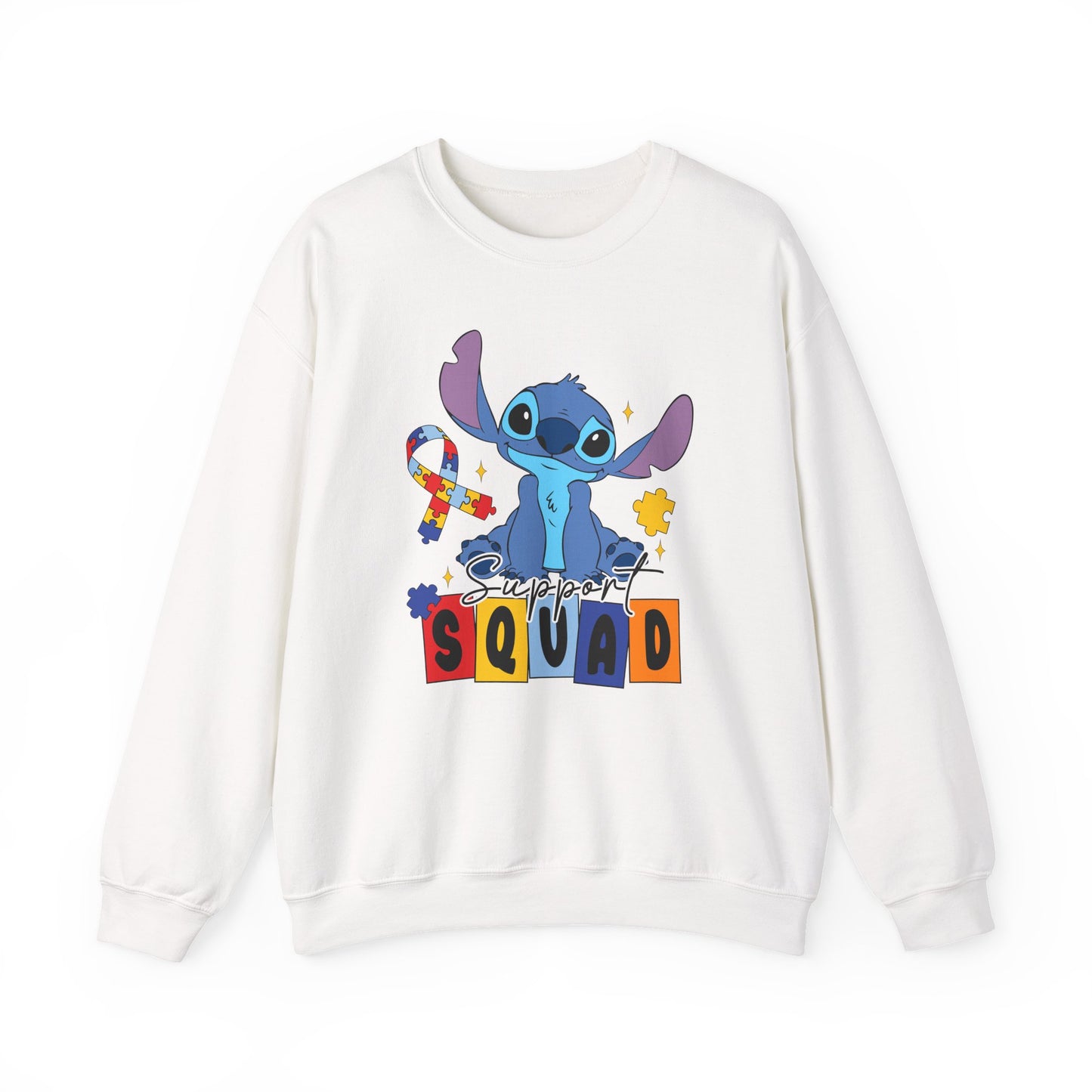 Stitch Squad Crewneck Sweatshirt — Cute Blue Alien Graphic Pullover