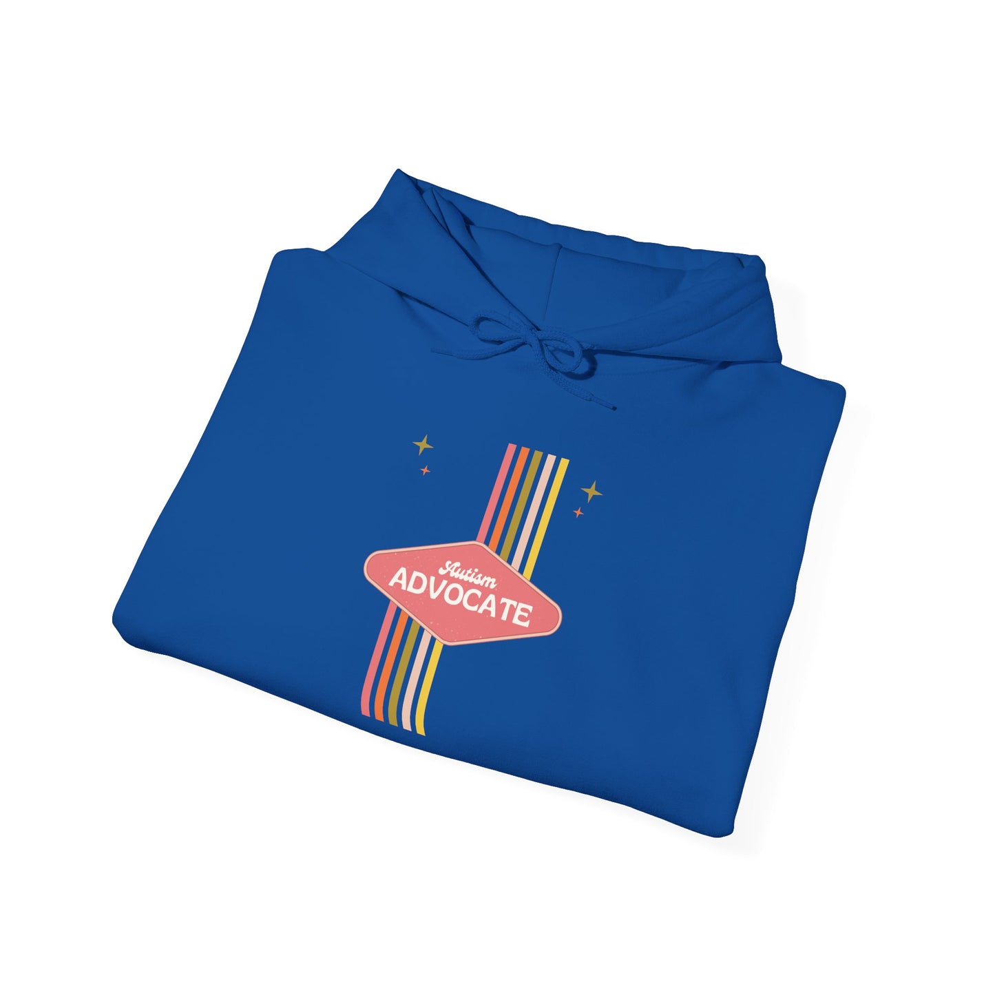 Autism Advocate Retro Stripe Hoodie — 'Advocate' Graphic Pullover