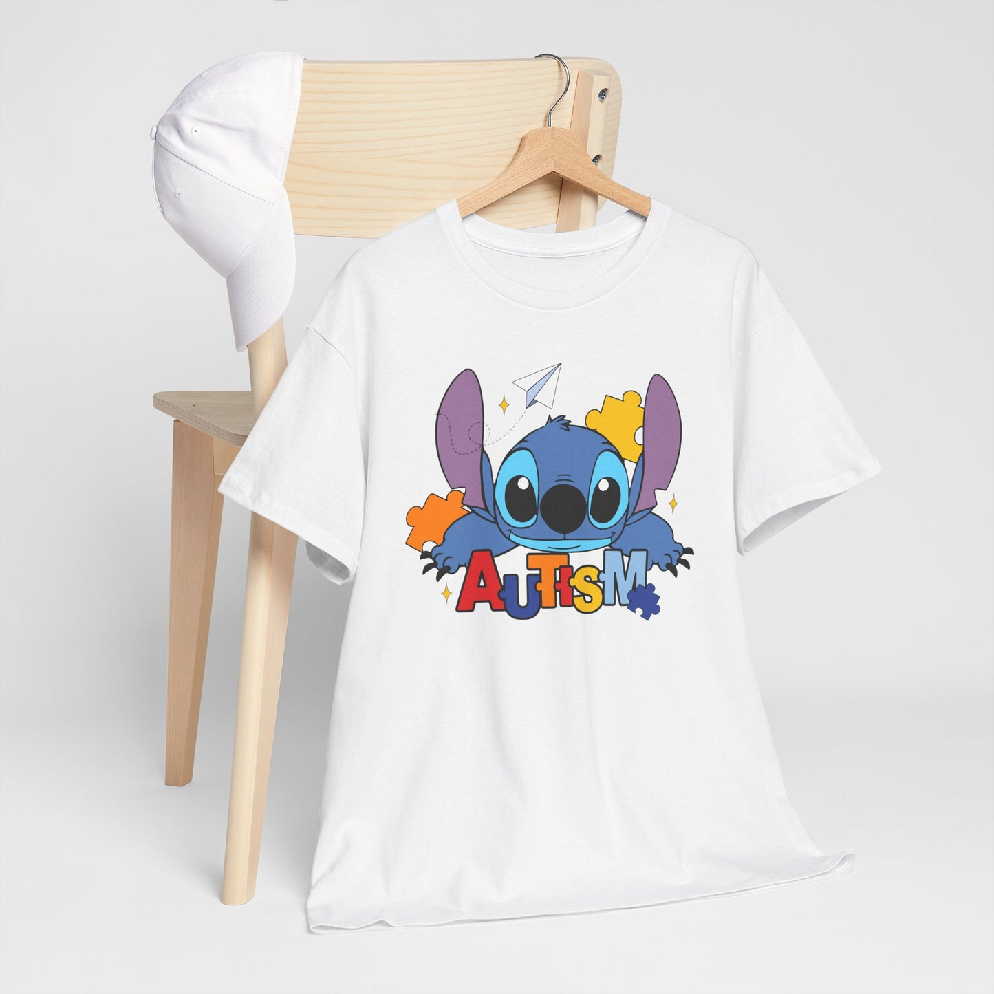 Autism Puzzle Heart T‑Shirt — Cute Blue Character Awareness Tee