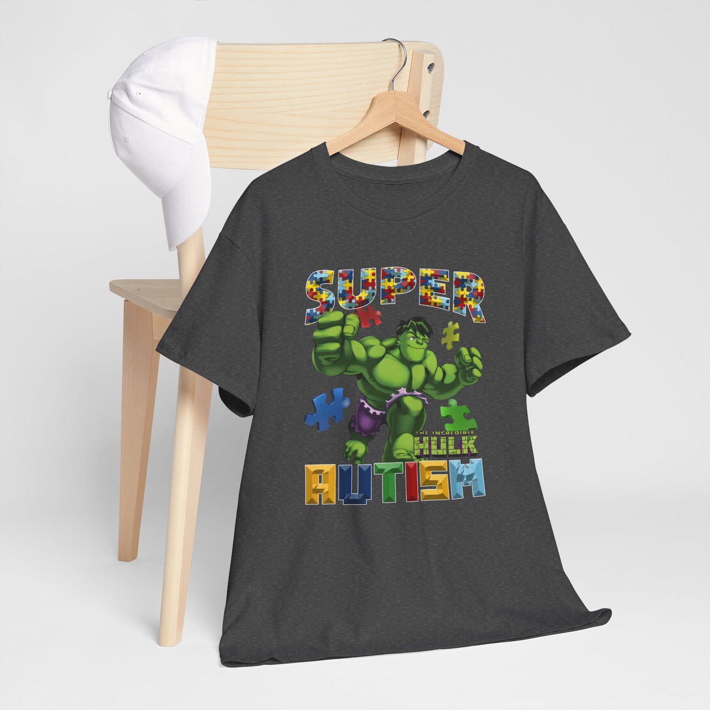 Autism Superhero Tee — 'Super Autism' Puzzle-Pattern Kids Shirt