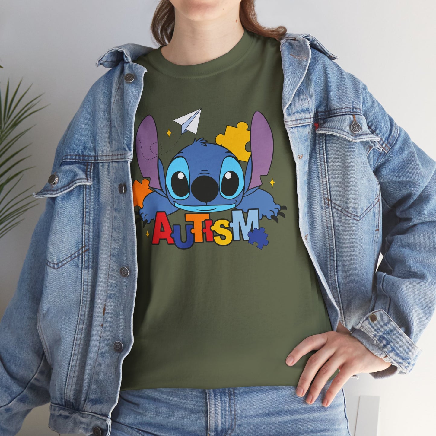 Autism Puzzle Heart T‑Shirt — Cute Blue Character Awareness Tee