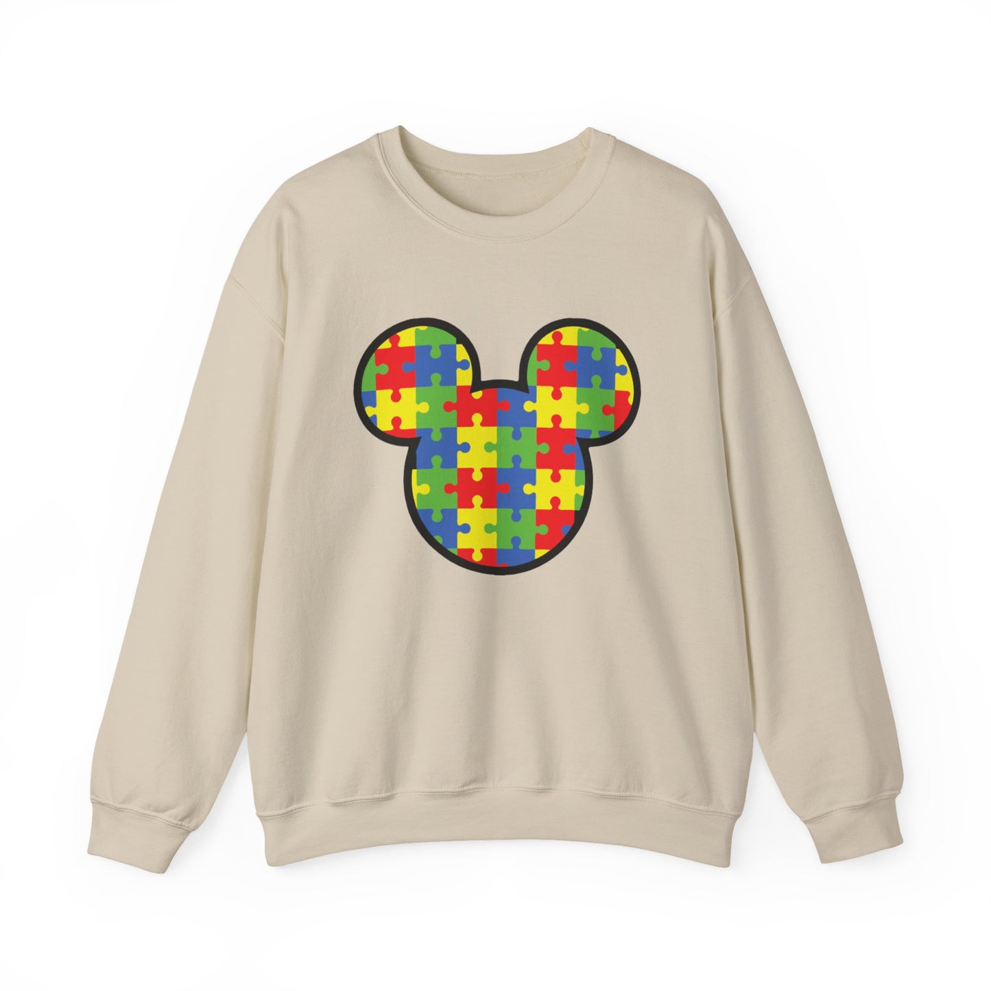 Colorful Puzzle Mickey Mouse Crewneck Sweatshirt