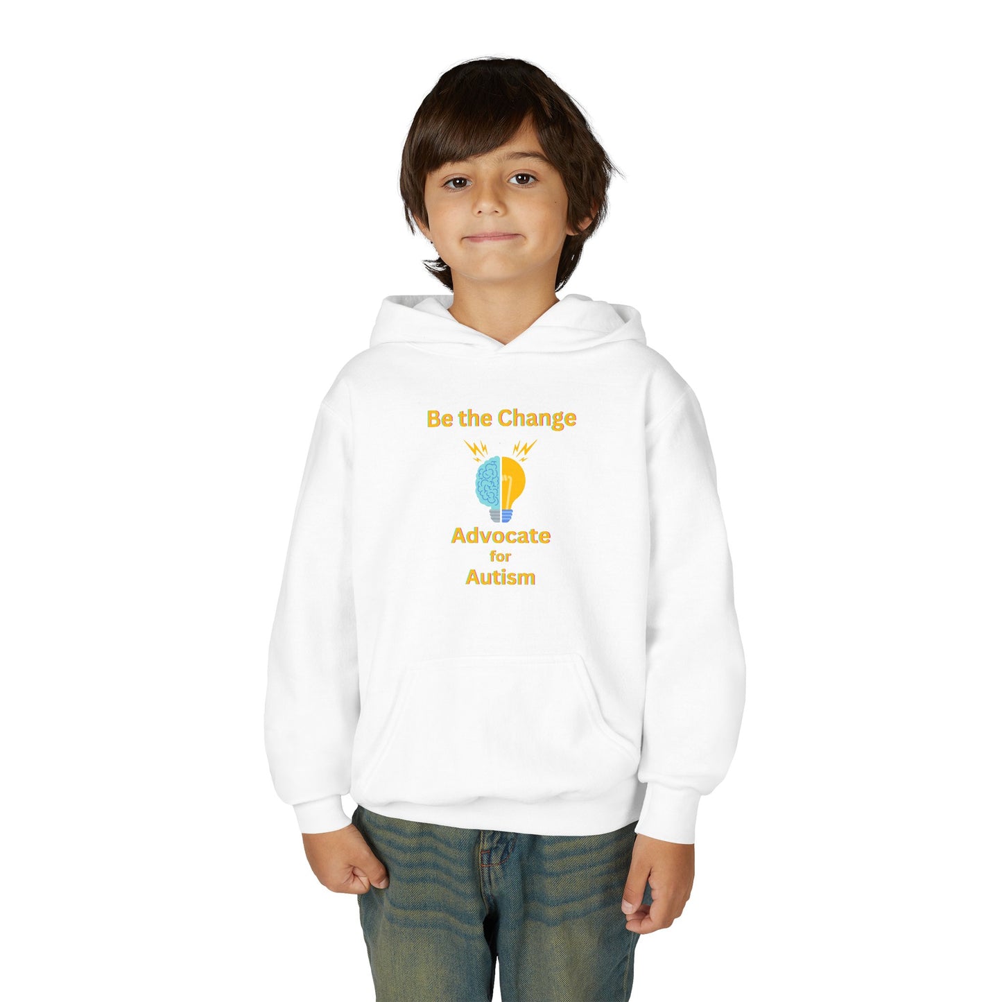 Youth Autism Advocate Hoodie — "Be the Change" Awareness Sweatshirt