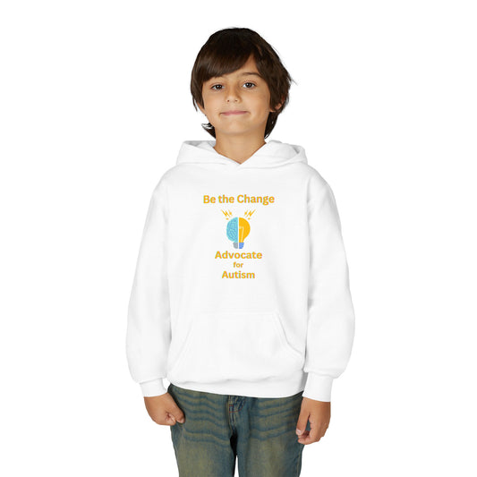 Youth Autism Advocate Hoodie — "Be the Change" Awareness Sweatshirt