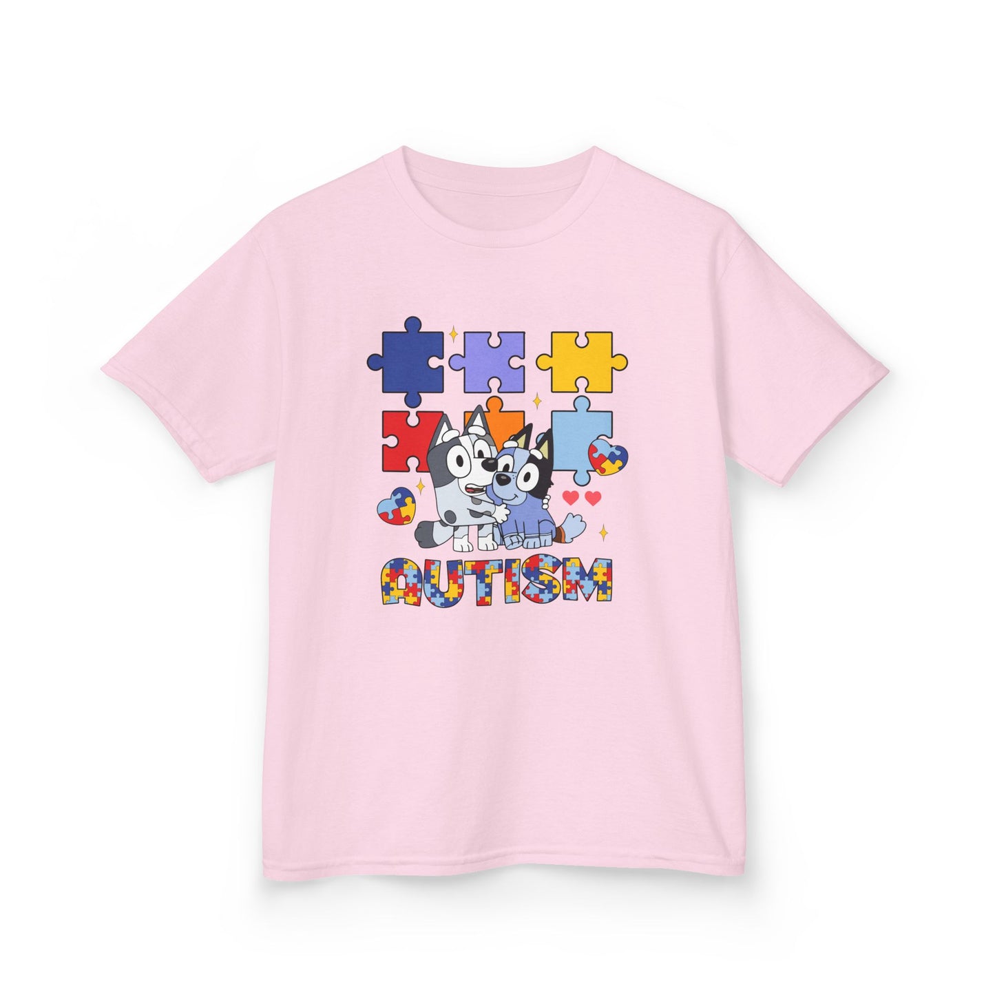 Kids Tee — Colorful Autism Puzzle Paw Design