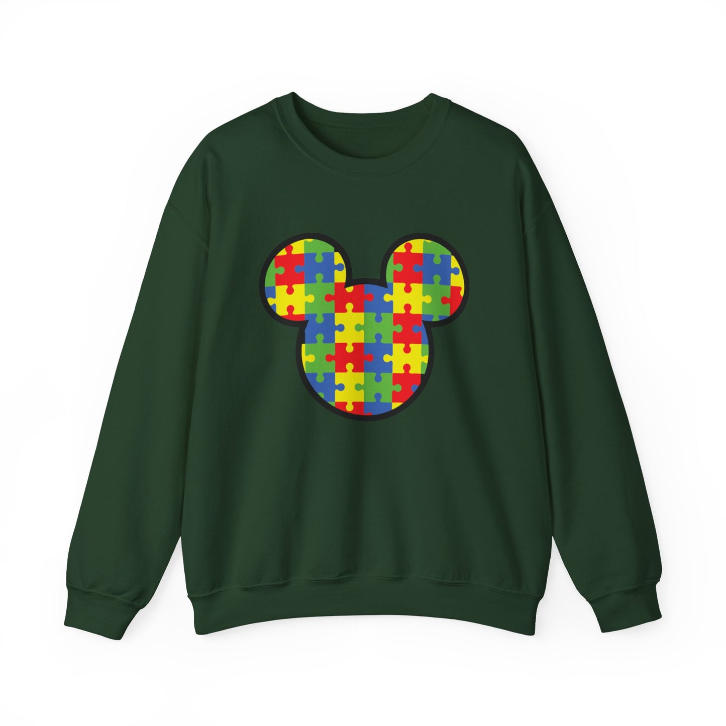 Colorful Puzzle Mickey Mouse Crewneck Sweatshirt