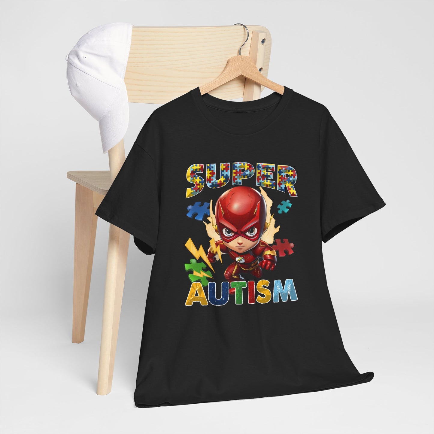 Autism Superhero T-Shirt — "Super Autism" Puzzle Piece Kids Tee