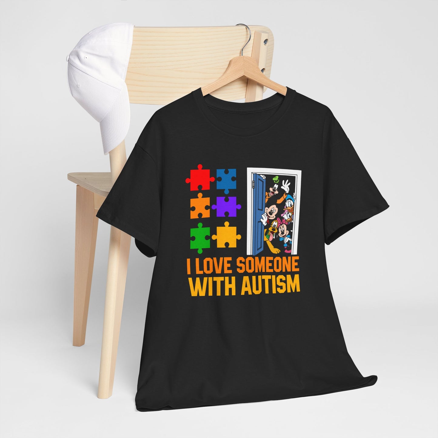 Autism Awareness T-Shirt – "I Love Someone With Autism" Puzzle Heart Tee