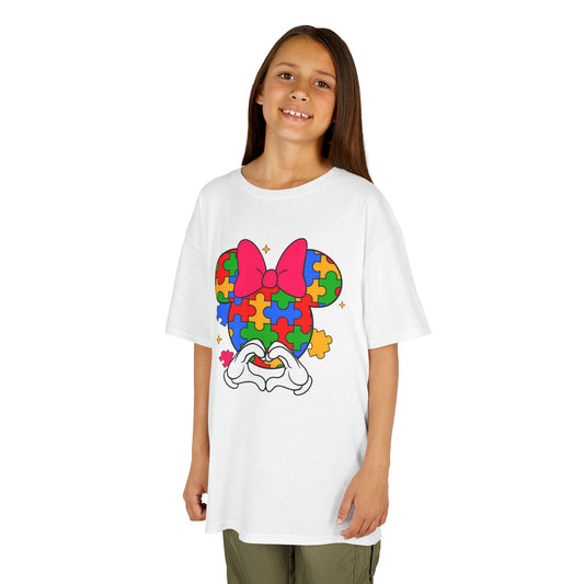 Autism Awareness Puzzle Minnie Kids T-Shirt