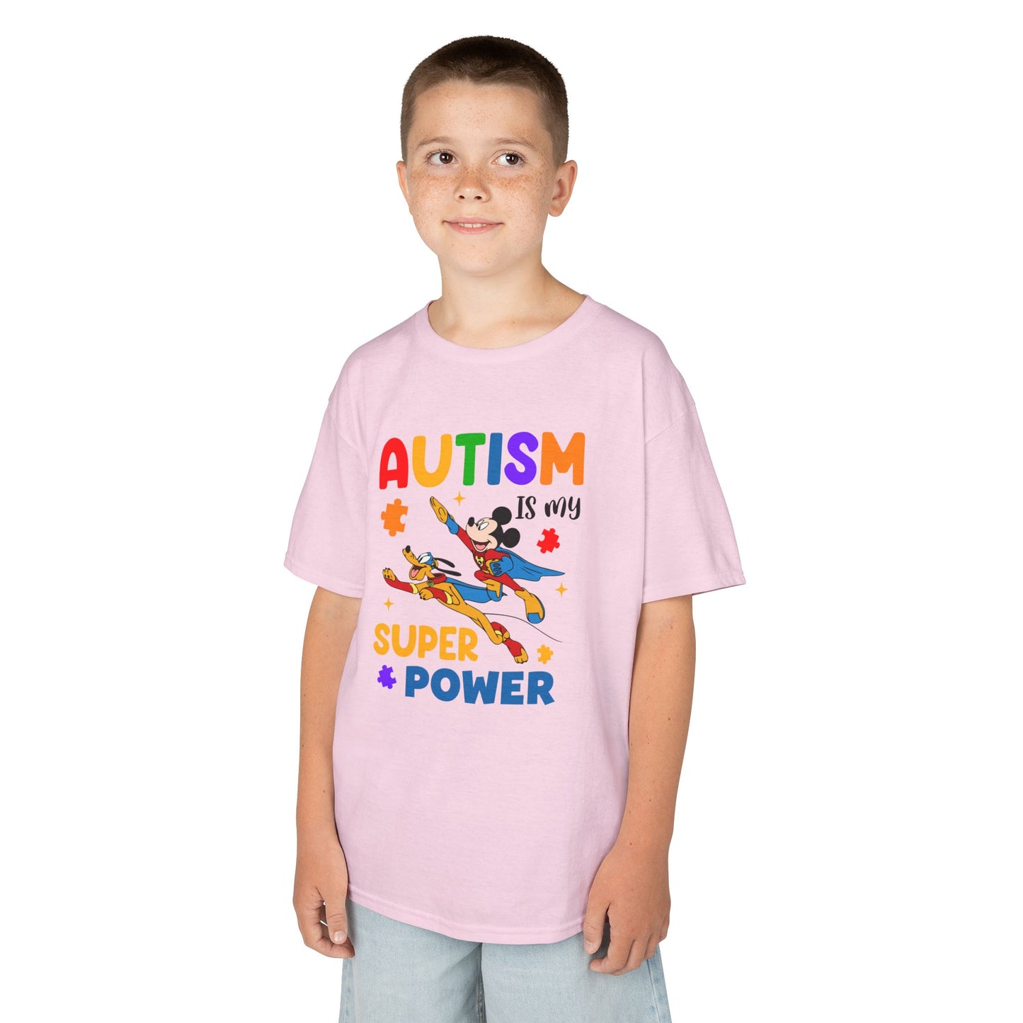 Autism Is My Superpower Kids T-Shirt — Colorful Awareness Tee