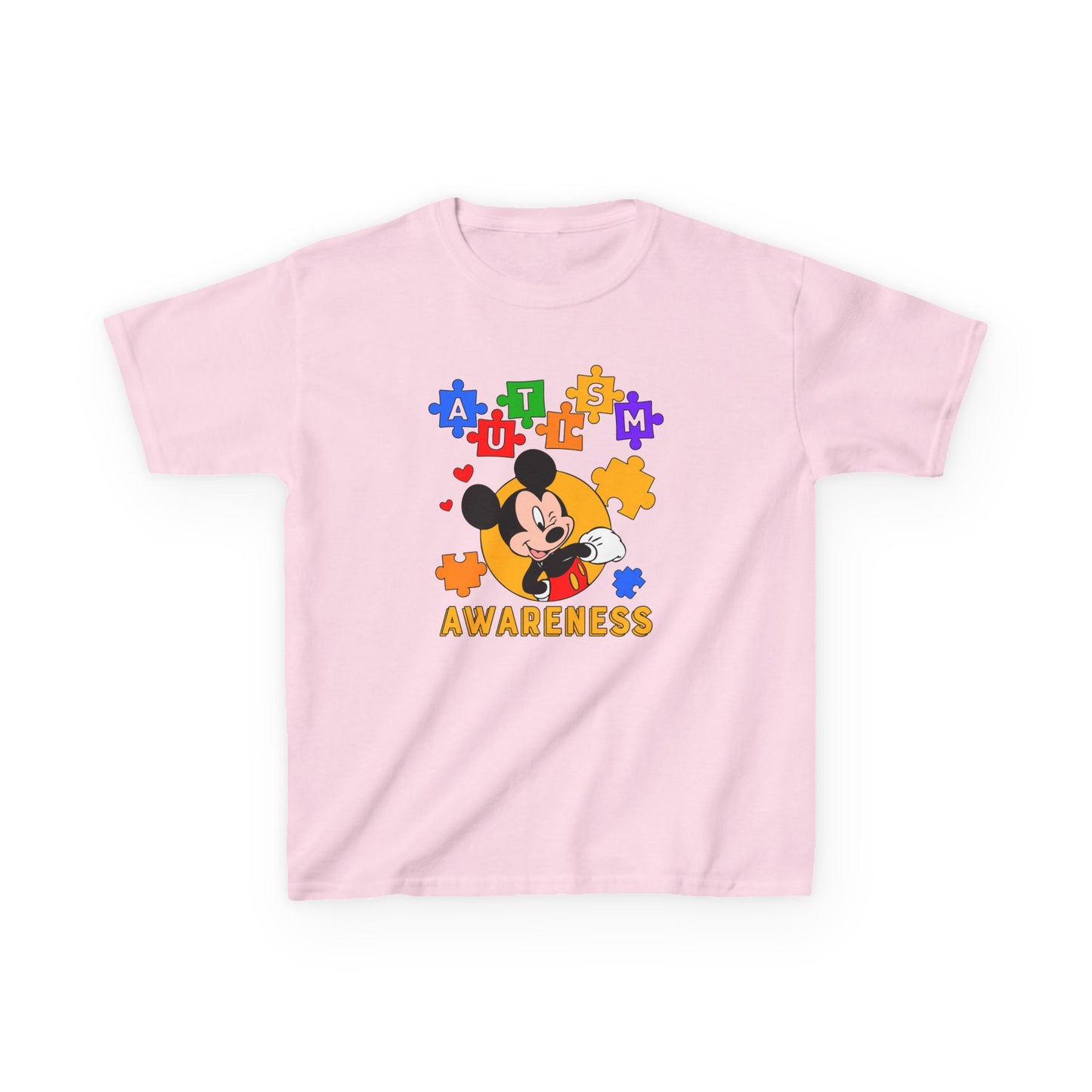 Autism Awareness Kids Tee — Colorful Puzzle Heart Design